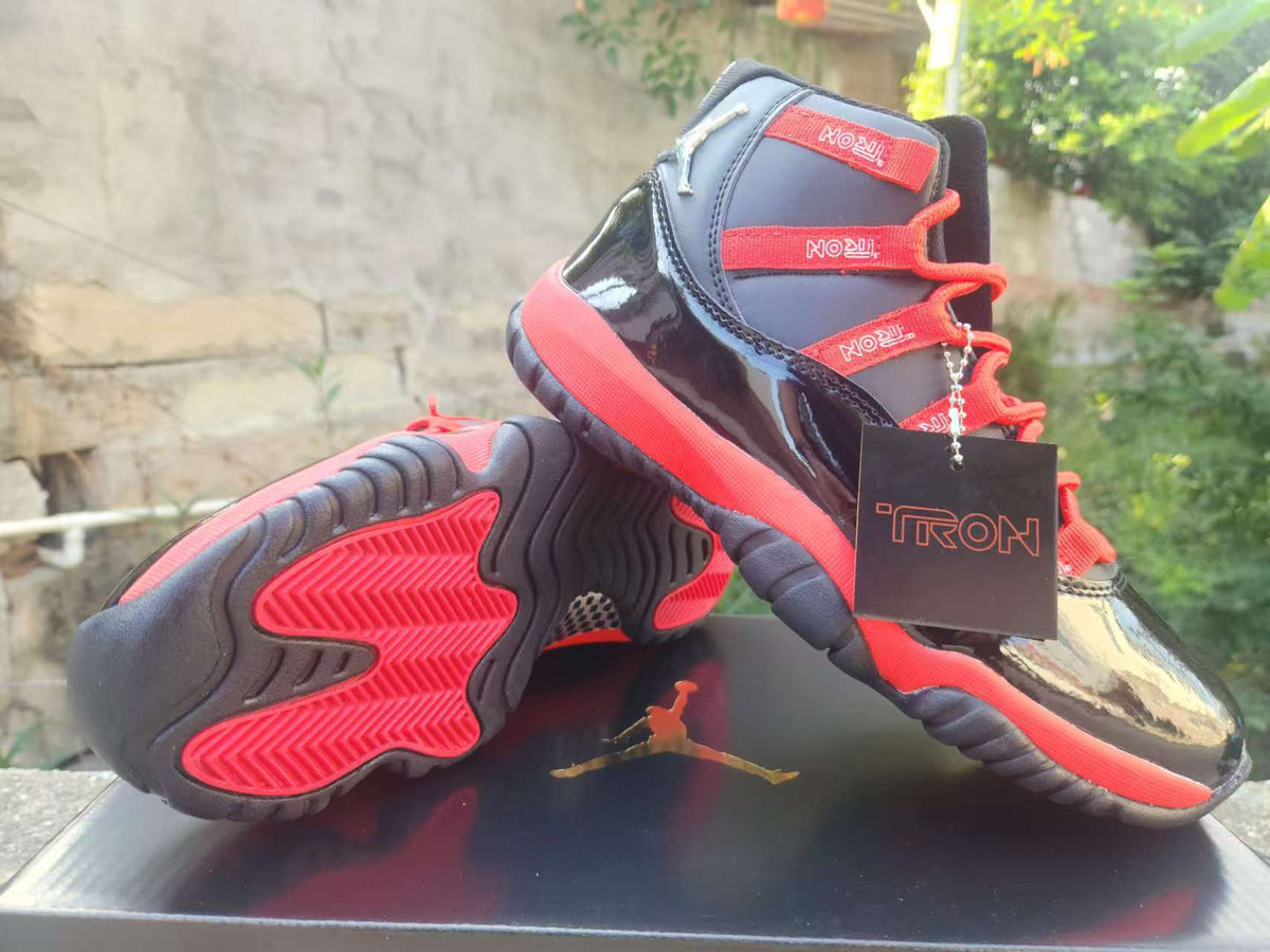 High Top Sneakers, Black Red Colorway, Lace Up Design, Casual Gift for Sneaker Fans