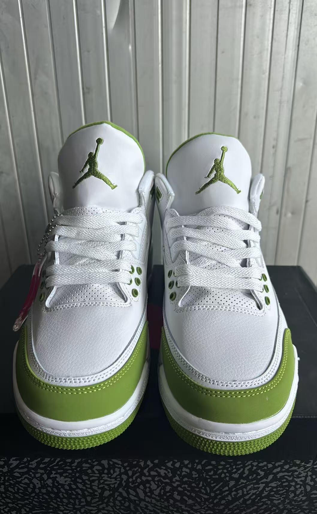 Mid Top Sneakers, White Green Colorway, Lace Up Design, Casual Gift for Sneaker Fans