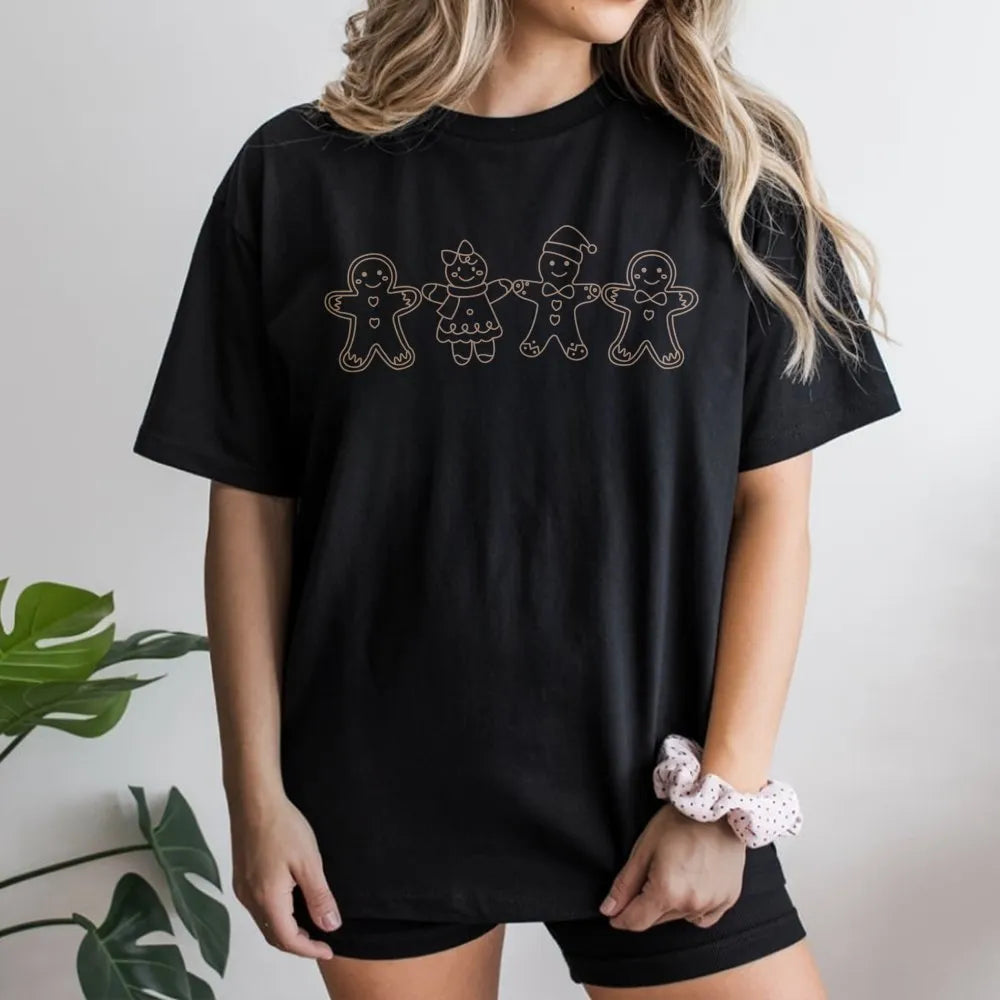 Christmas Cookie Shirt, Gingerbread Family T-Shirt, Holiday Baking Tee, Adorable Xmas Graphic T-Shirt, Winter Holiday Present