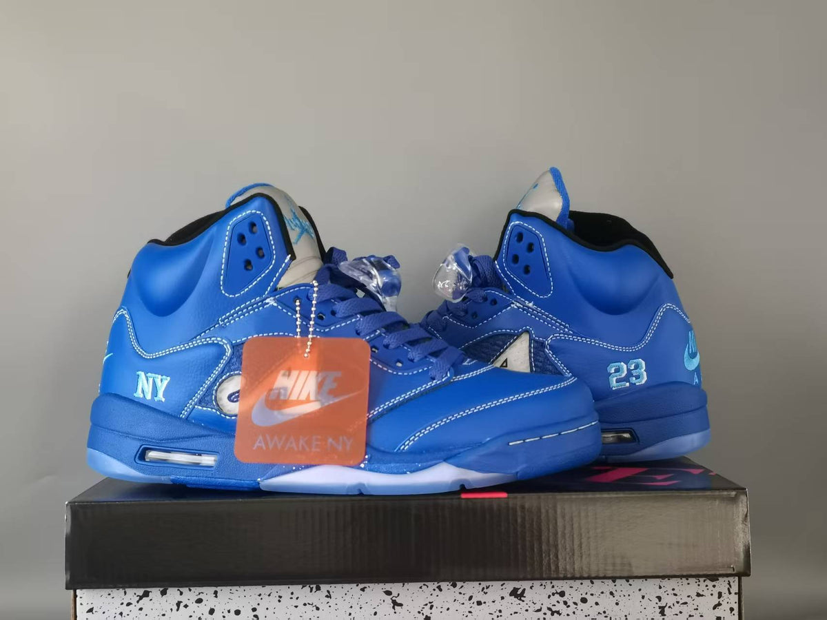 High Top Sneakers, Blue Colorway, Lace Up Design, Casual Gift for Sneaker Fans