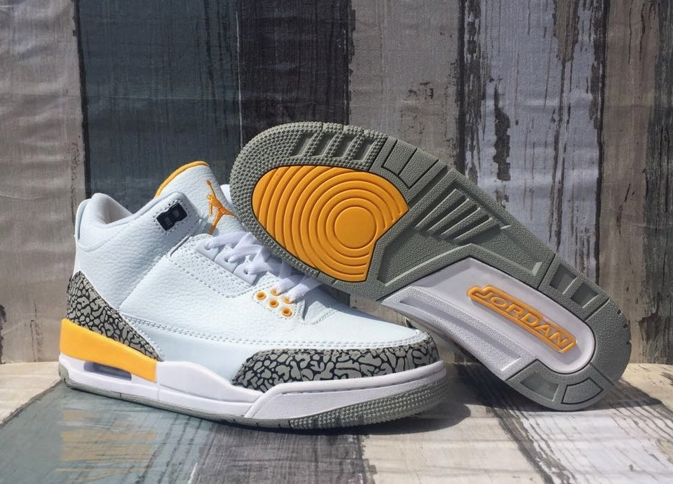 Sneakers, White Yellow Colorway, Lace Up Design, Casual Gift for Sneaker Fans