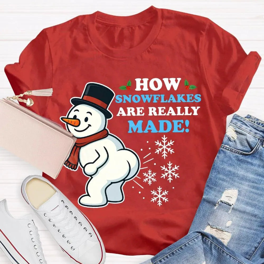 Festive Holiday Graphic Tee, Snowman Snowflake Christmas T-Shirt, Adorable Winter Snowman Shirt, Unisex Merry Christmas Tee, 