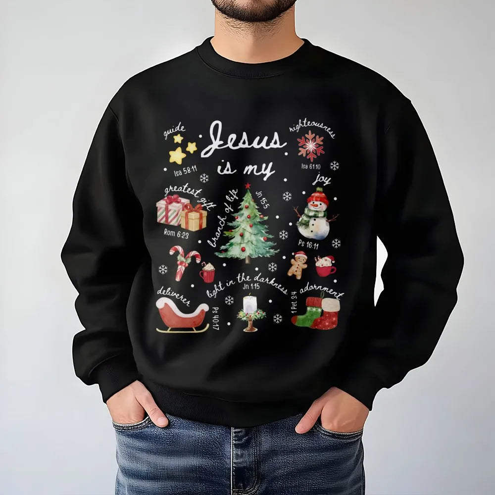 Religious Scripture Winter Crewneck, Jesus Is My Greatest Present Christmas Sweatshirt, Christian Bible Verse Holiday Pullove