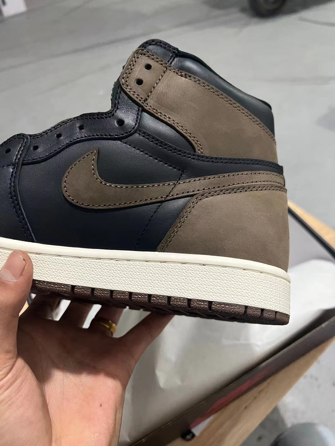 High Top Sneakers, Black Brown Colorway, Leather Footwear, Lace Up Design, Casual Gift for Sneaker Fans