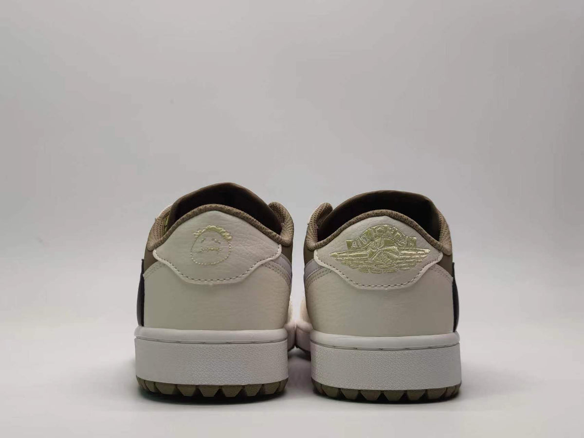 Golf Shoes, Olive Black Cream Colorway, Reverse Hook Design, Lace Up Design, Casual Gift for Shoe Lovers