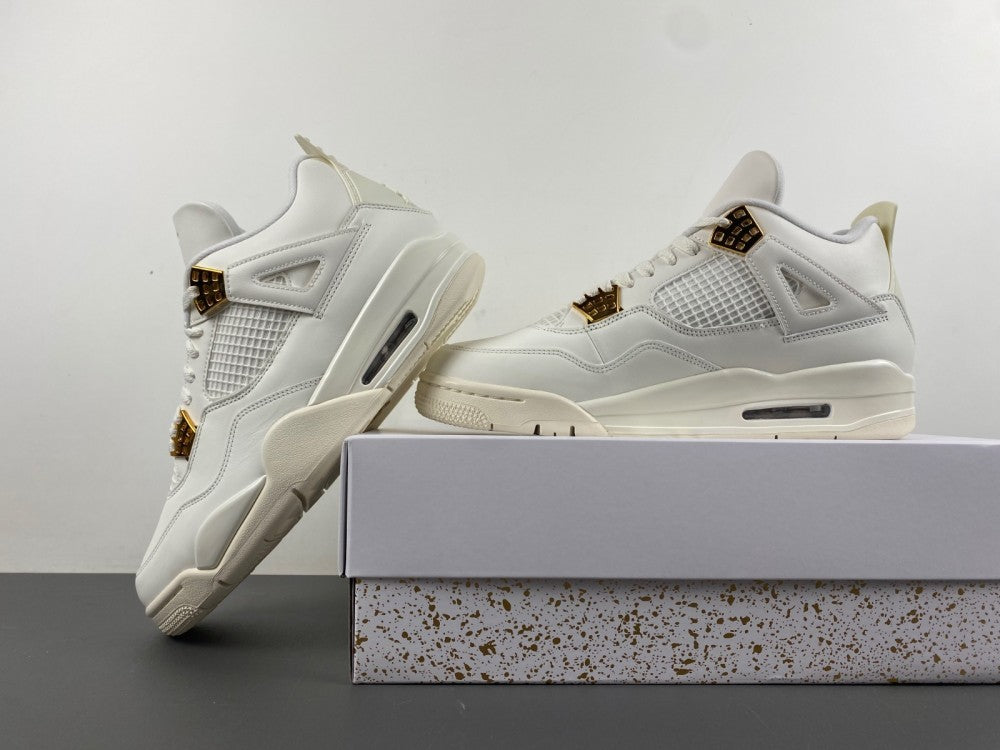 Low Top Sneakers, White Gold Colorway, Metallic Finish, Lace Up Design, Casual Gift for Sneaker Fans