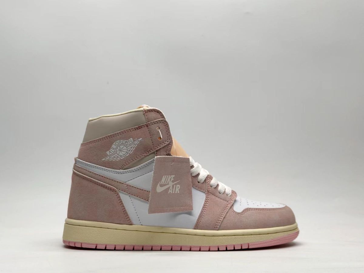Retro High Top Sneakers, Pink Sail Colorway, Lace Up Design, Casual Gift for Sneaker Fans