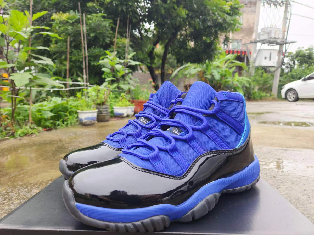 High Top Sneakers, Royal Blue Black Colorway, Lace Up Design, Casual Gift for Sneaker Fans
