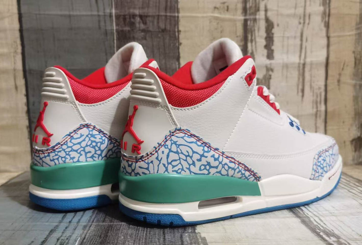 Low Top Sneakers, Off White Blue Red Colorway, Lace Up Design, Casual Gift for Sneaker Fans