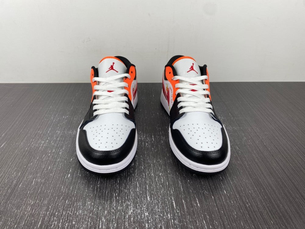 Low Top Sneakers, White Black Red Colorway, Lace Up Design, Casual Gift for Sneaker Fans