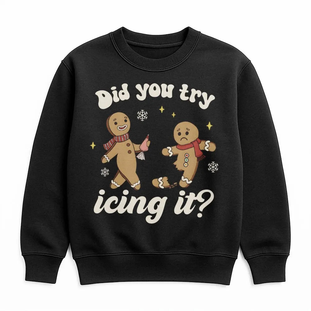 Humorous Gingerbread Christmas Crewneck, Did You Try Icing It Sweatshirt, Physical Therapy Sweatshirt, PT Athletic Trainer Ho