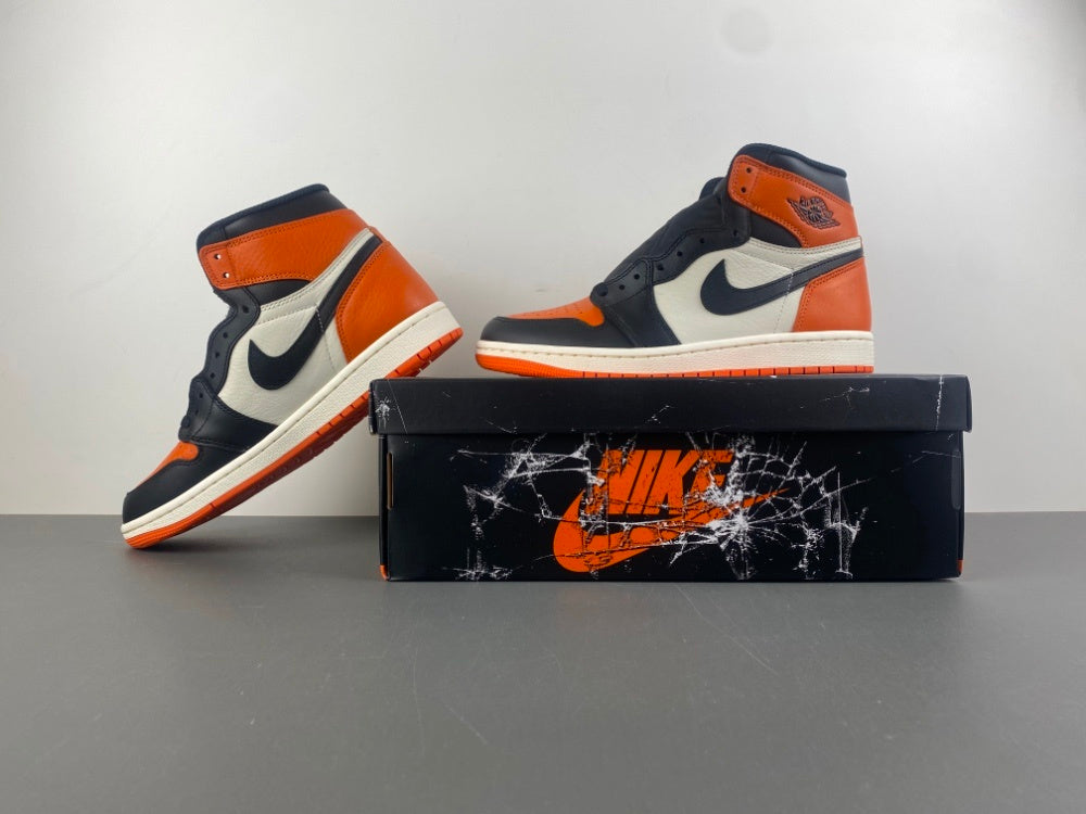 High Top Sneakers, Orange Black White Colorway, Lace Up Design, Casual Gift for Sneaker Fans