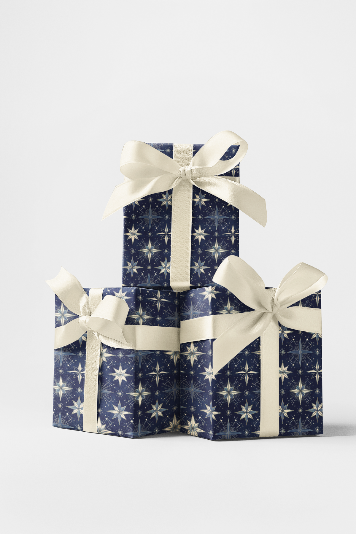 Celestial Night Sky Gift Wrap, Midnight Star Wrapping Paper, Christmas Star Gift Wrapping Paper, Dark Galaxy Holiday Present 