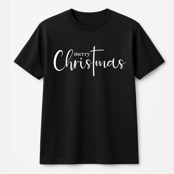 Christian Religious Holiday Tee, Merry Christmas Cross T-Shirt, Minimalist Faith Graphic Shirt, Jesus Christmas T-Shirt, Fait