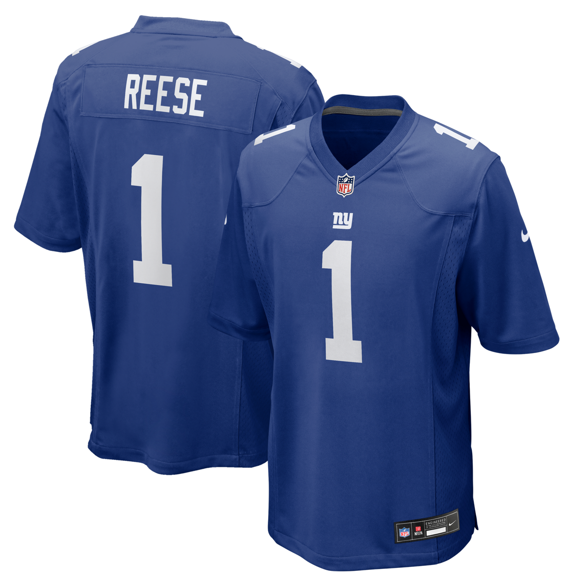 New York Giants Arvell Reese Royal 2026 NFL Draft First Round Pick No. 5 Team Game Jersey