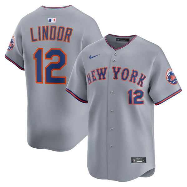 New York Mets Francisco Lindor Gray Road Limited Player Jersey