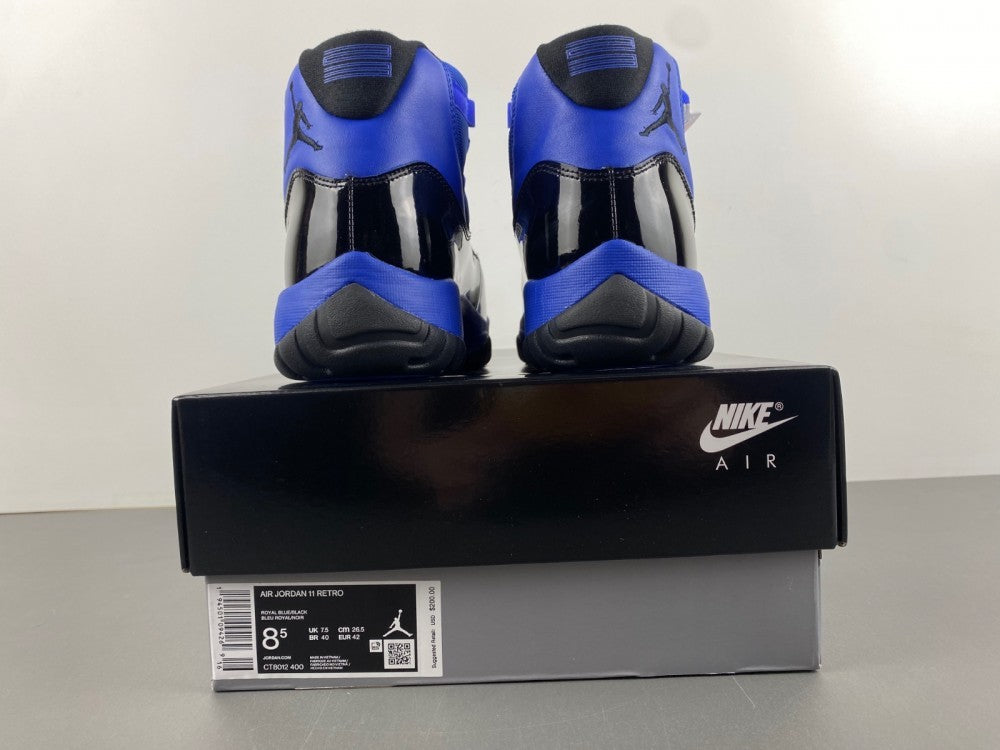 High Top Sneakers, Royal Blue Black Colorway, Leather Footwear, Lace Up Design, Casual Gift for Sneaker Fans