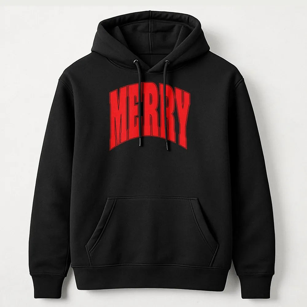 Varsity Font Christmas Hoodie, Merry Christmas Hoodie, Vintage Holiday Graphic Sweatshirt, Retro Xmas Hoodie, Unisex Christma