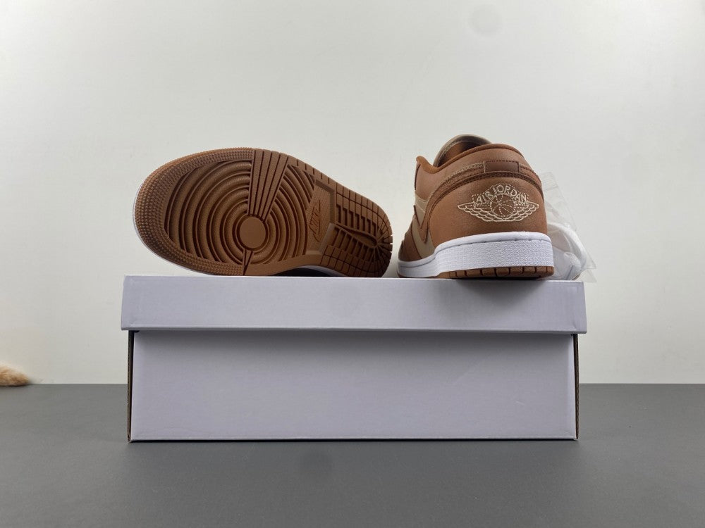 Low Top Sneakers, White Brown Colorway, Lace Up Design, Casual Gift for Sneaker Fans