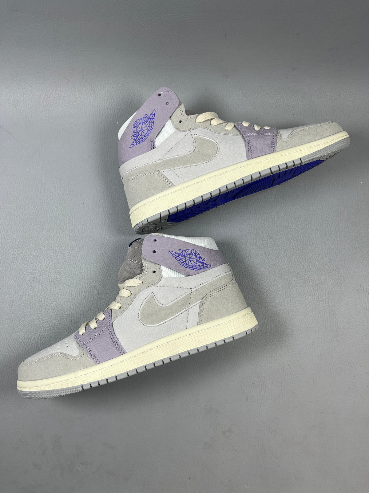 High Top Sneakers, Purple Gray Colorway, Lace Up Design, Casual Gift for Sneaker Fans