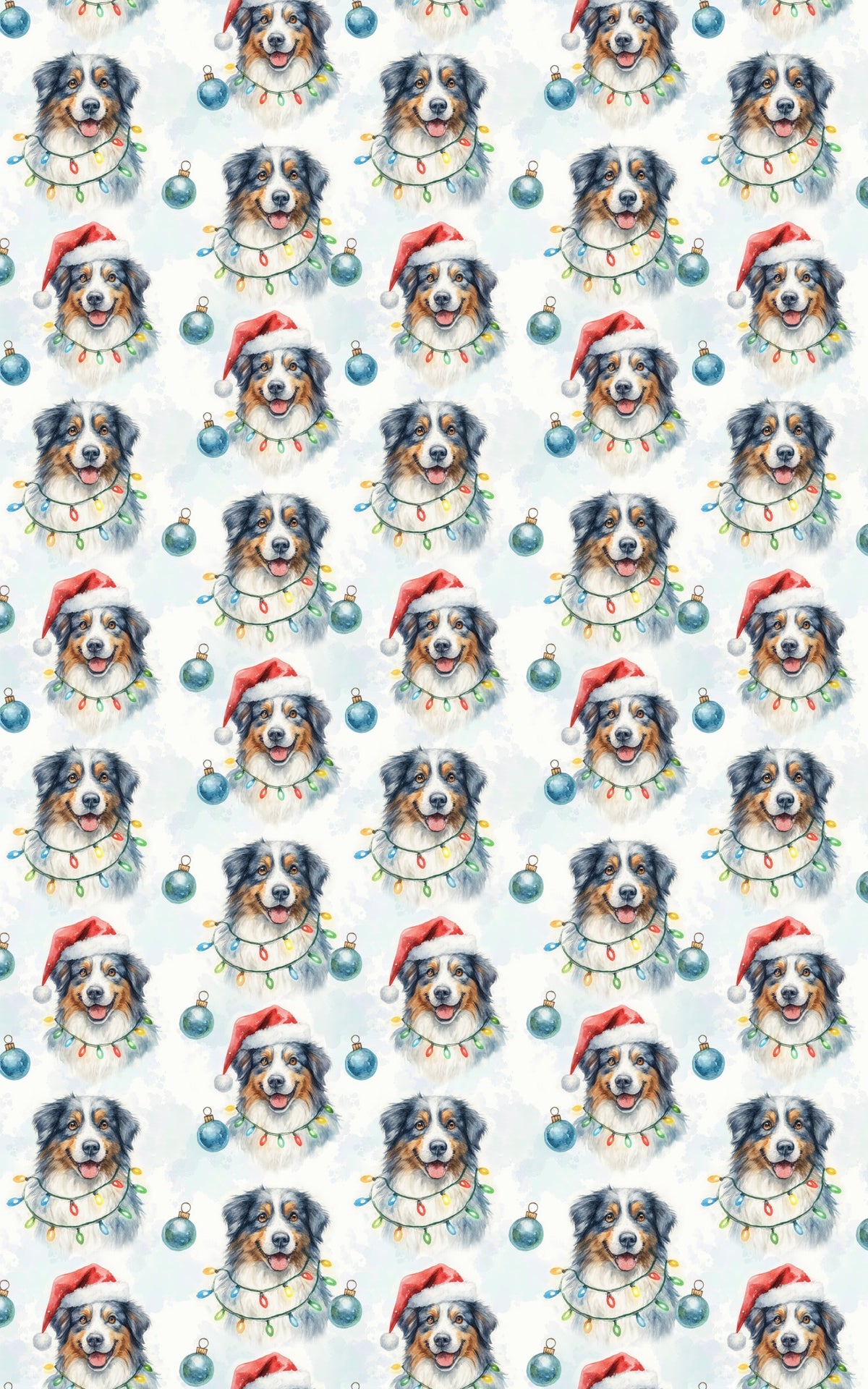 Aussie Dog Gift Wrap, Australian Shepherd Wrapping Paper, Christmas Puppy Wrapping Paper, Holiday Dog Lover Gift Wrap