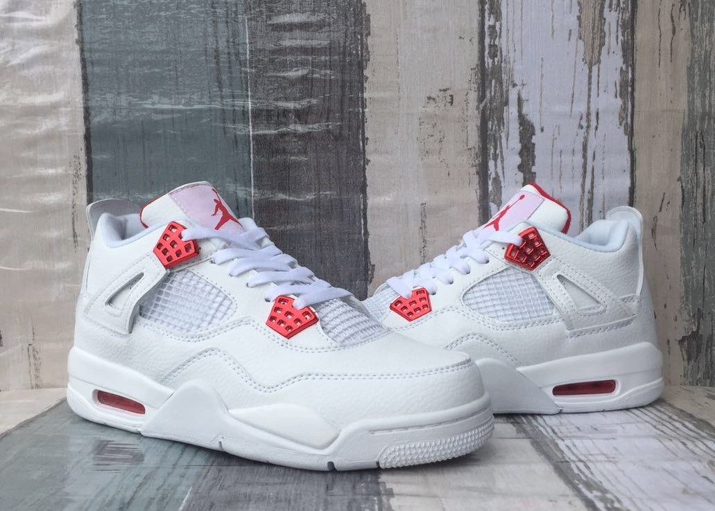 Sneakers, White Red Colorway, Lace Up Design, Casual Gift for Sneaker Fans