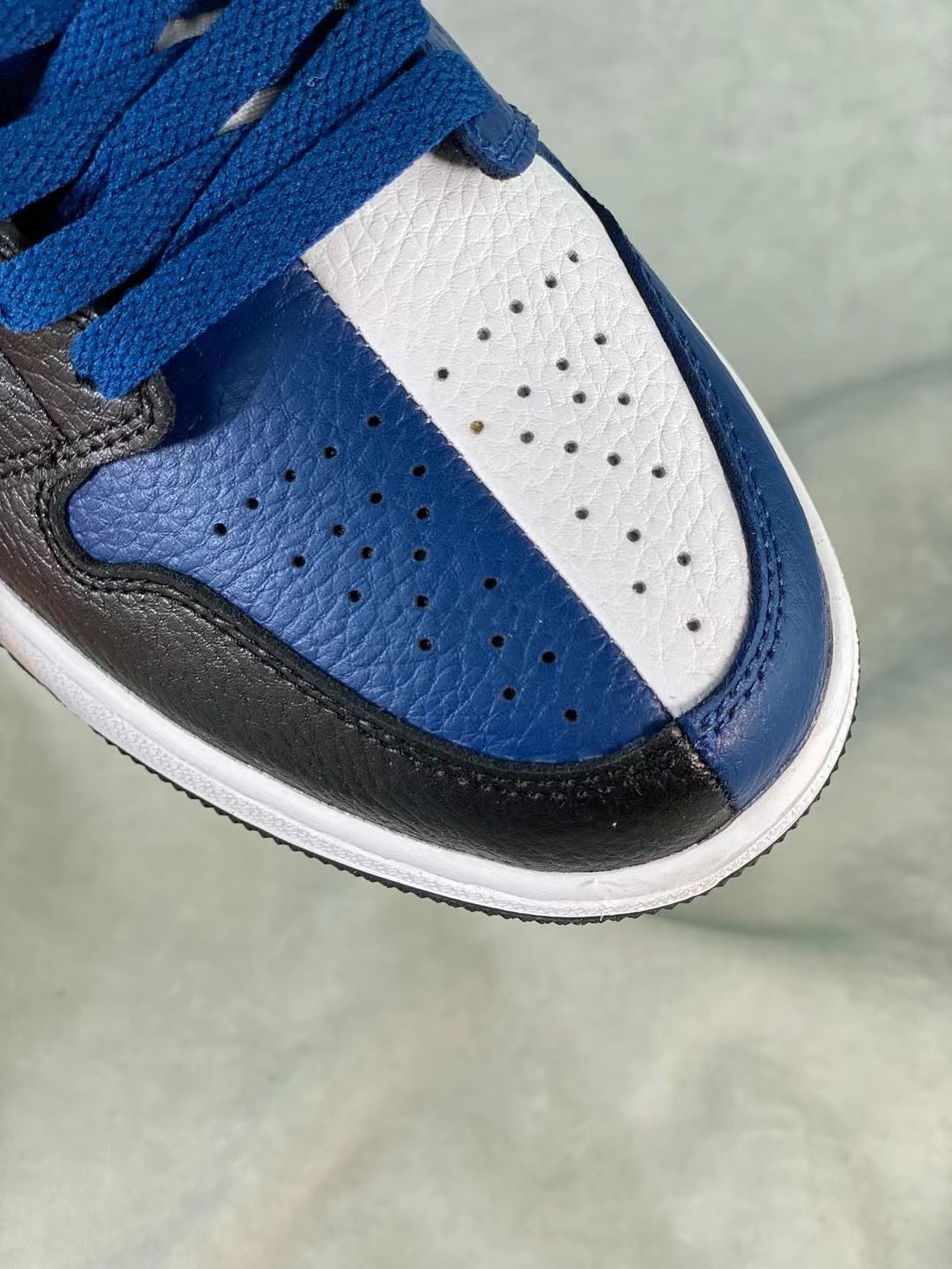 Mid Top Sneakers, Blue White Colorway, Lace Up Design, Casual Gift for Sneaker Fans