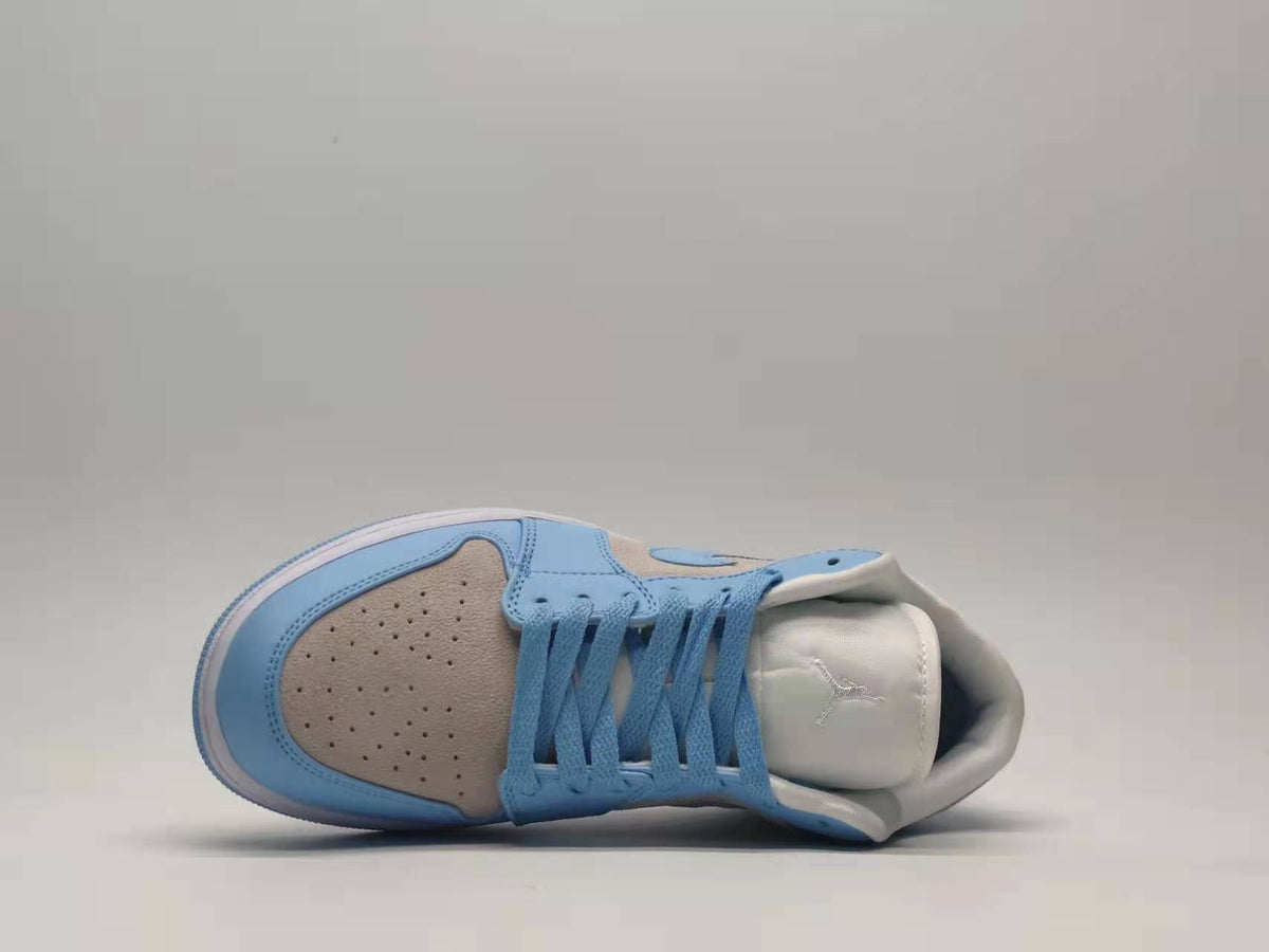Low Top Sneakers, University Blue Colorway, Lace Up Design, Casual Gift for Sneaker Fans