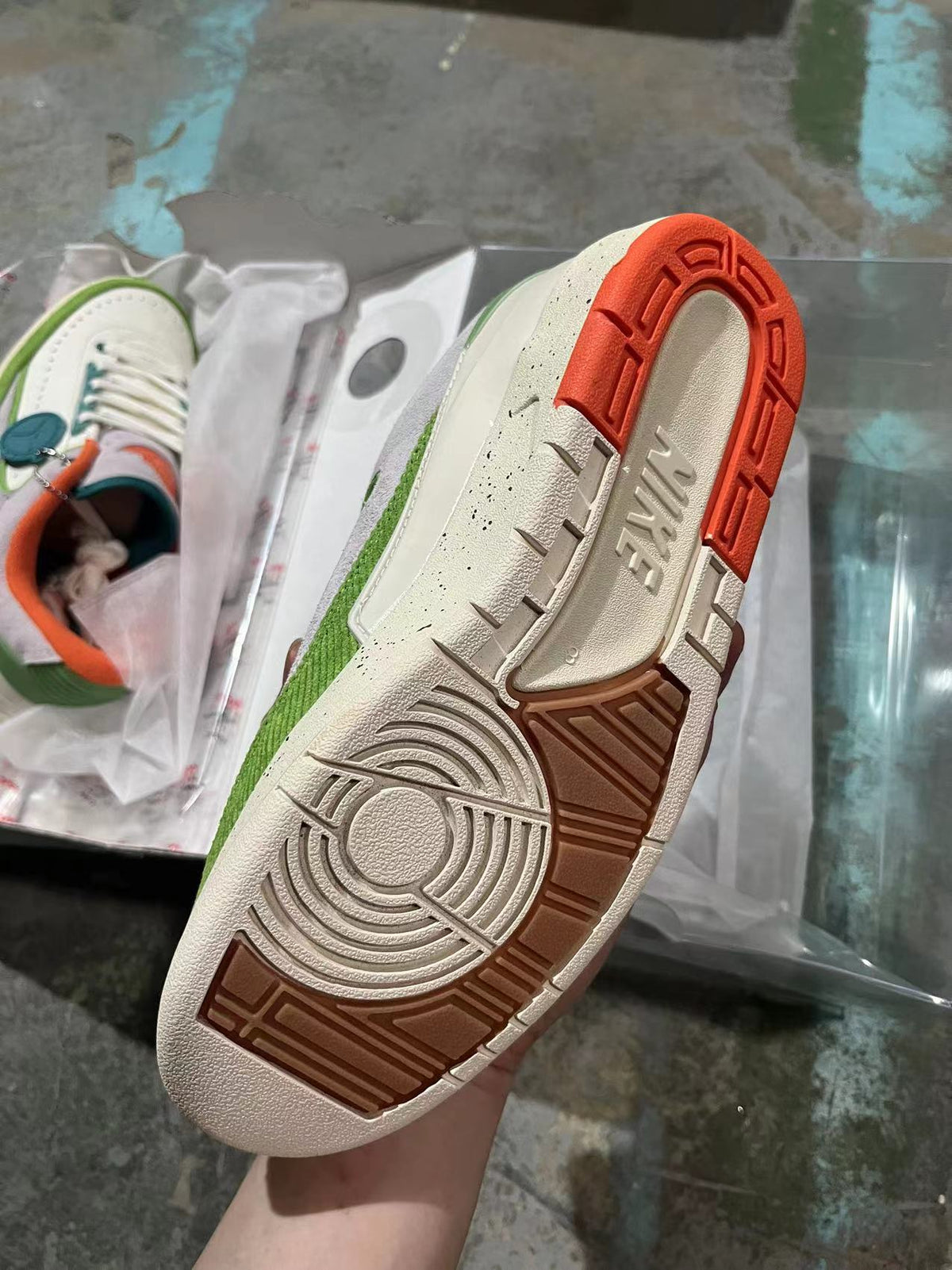 Low Top Sneakers, White Green Colorway, Lace Up Design, Casual Gift for Sneaker Fans