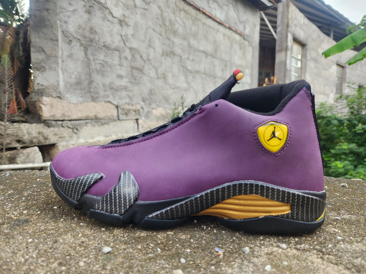 Mid Top Sneakers, Black Yellow Purple Colorway, Lace Up Design, Casual Gift for Sneaker Fans