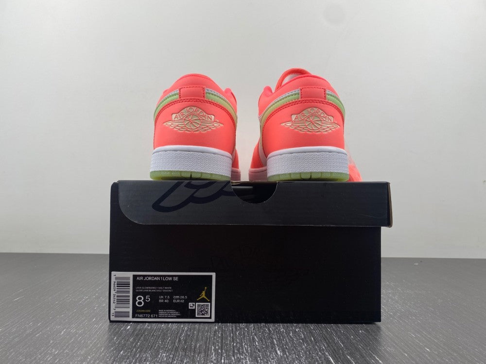 Low Top Sneakers, Green Pink Colorway, Glow in the Dark Detail, Lace Up Design, Casual Gift for Sneaker Fans