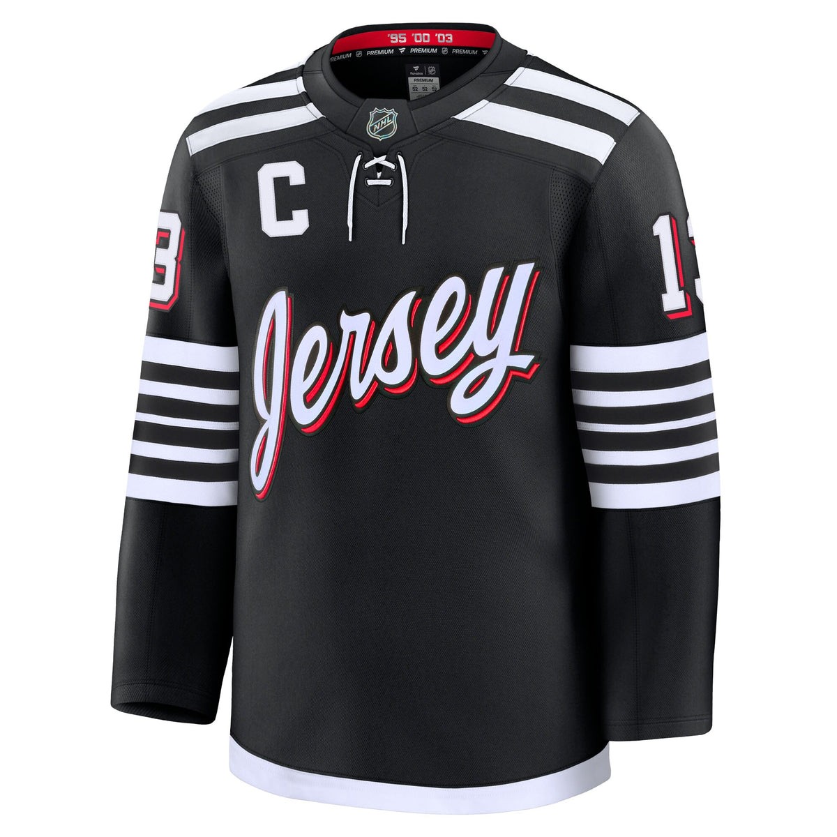 New Jersey Devils Nico Hischier Fanatics Black Alternate Premium Jersey