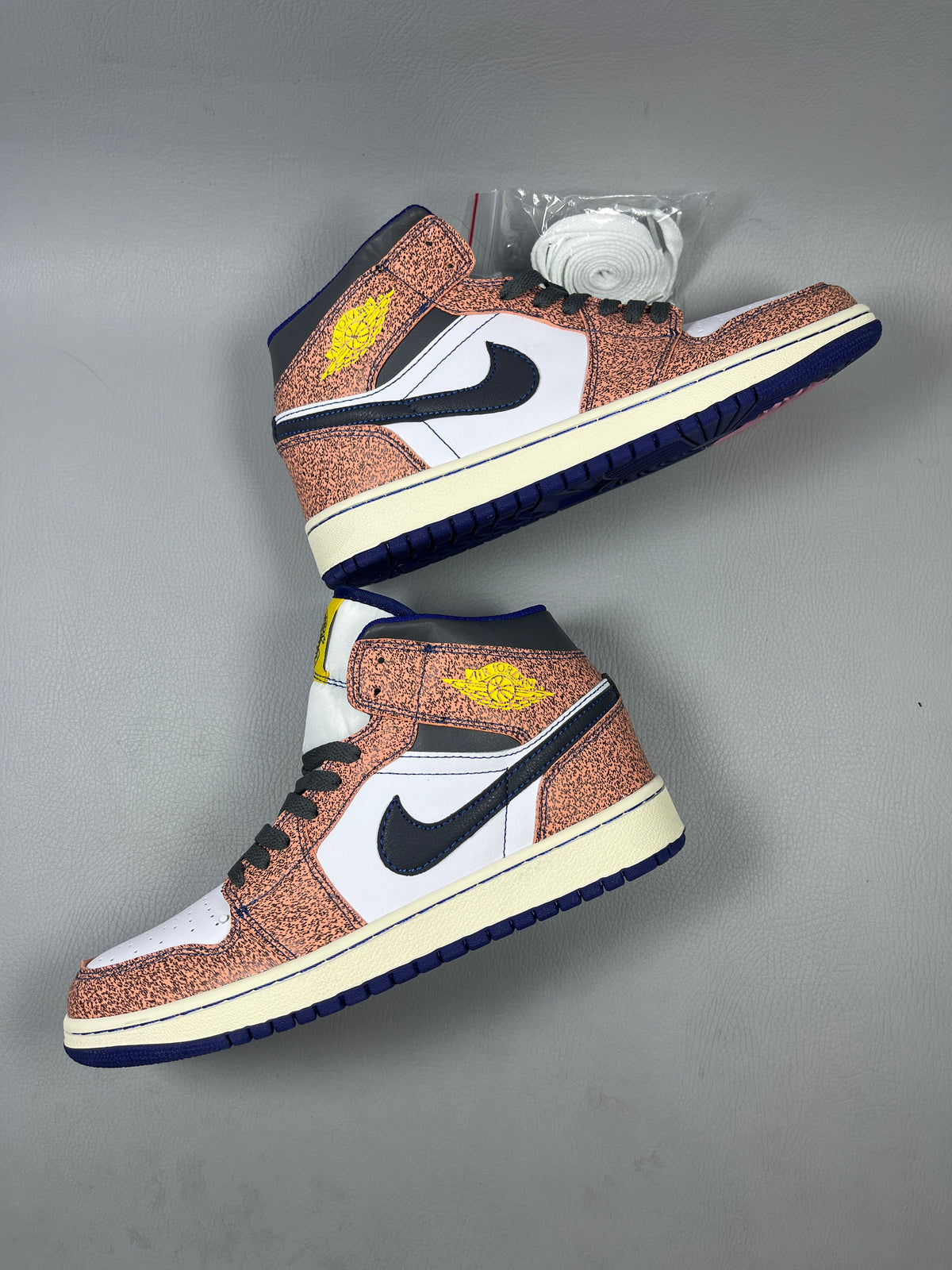 High Top Sneakers, White Black Orange Colorway, Lace Up Design, Casual Gift for Sneaker Fans