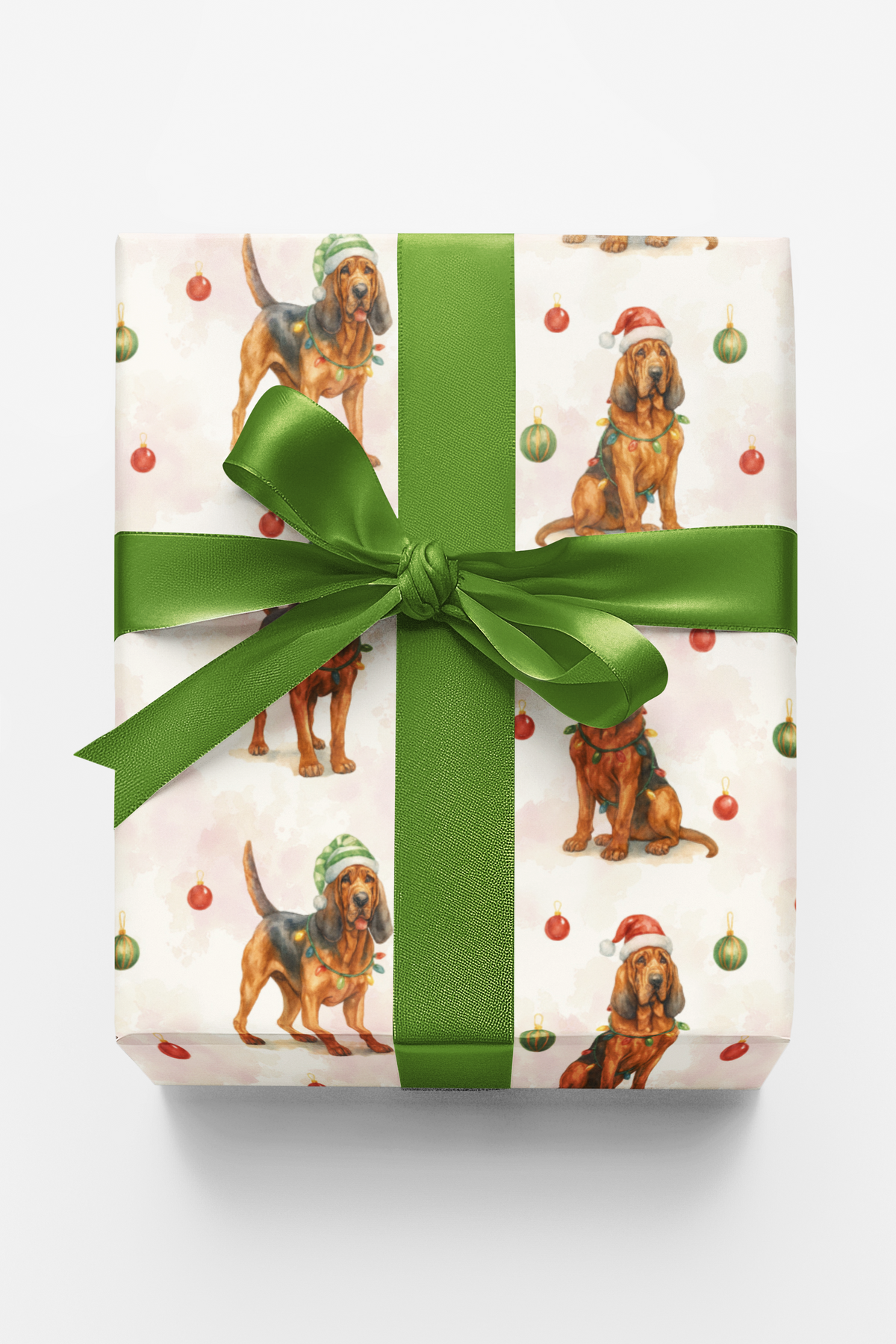 Twinkle Lights Hound Gift Wrap, Bloodhound Christmas Wrapping Paper, Festive Bloodhound Wrapping Paper, Dog Lover Holiday Gif