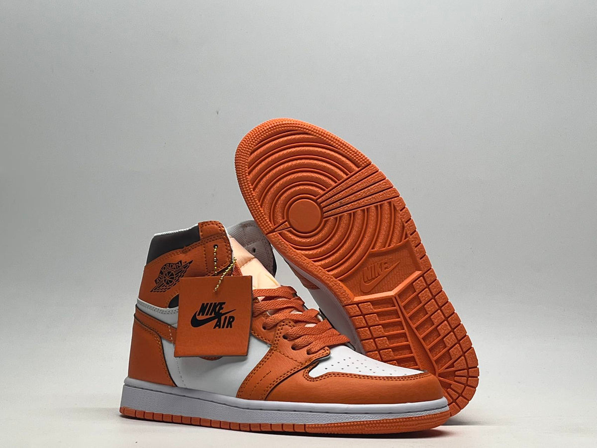 Sneakers, White Orange Colorway, Lace Up Design, Casual Gift for Sneaker Fans