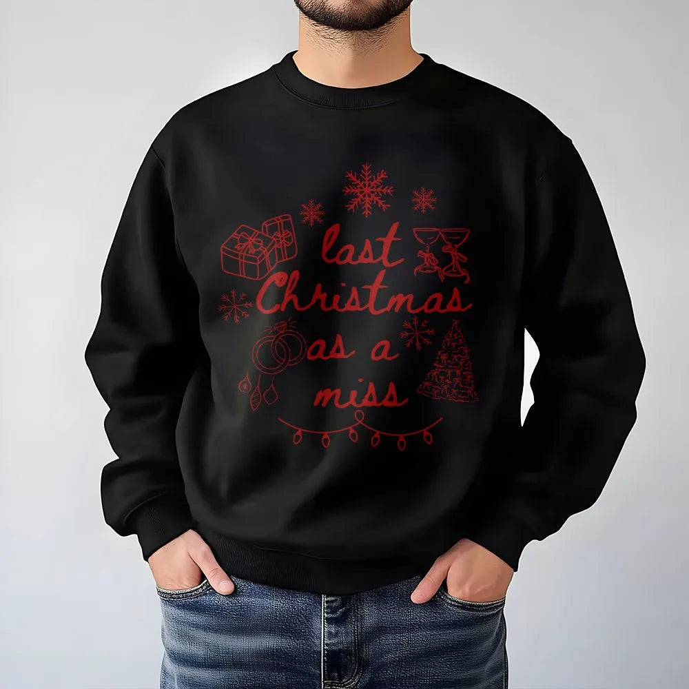 Festive Bride to Be Sweatshirt, Last Christmas as a Miss Sweatshirt, Holiday Wedding Engagement Sweatshirt, Christmas Bridal 