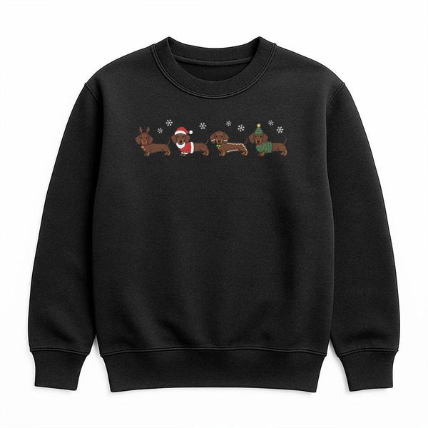Humorous Dachshund Holiday Sweater, Christmas Dachshund Sweatshirt, Retro Wiener Dog Sweatshirt, Adorable Doxie Pet Lover Cre