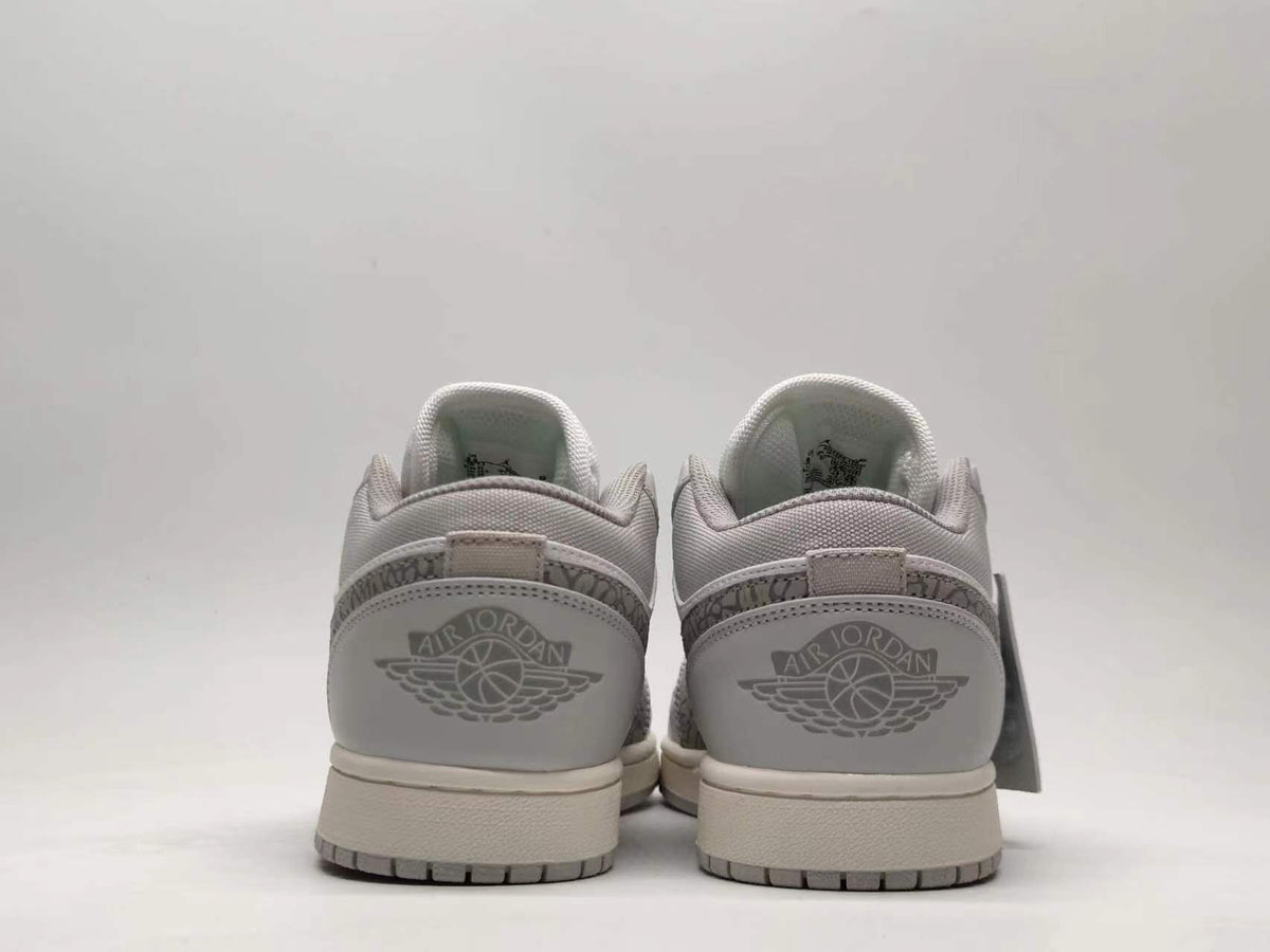 Low Top Sneakers, White Gray Colorway, Cracked Pattern, Lace Up Design, Casual Gift for Sneaker Fans