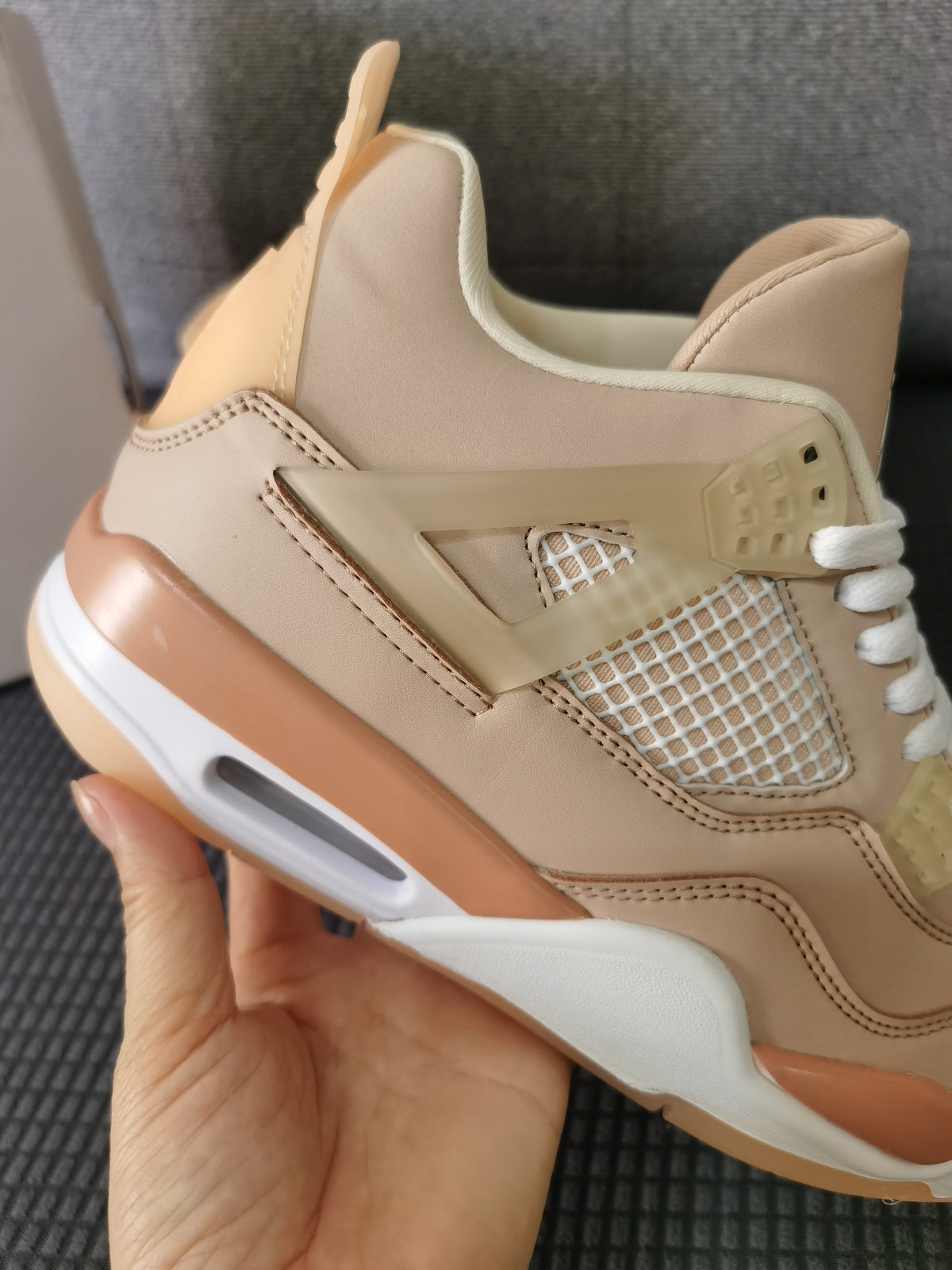 Retro Basketball Shoes, Tan Colorway, Lace Up Design, Casual Gift for Shoe Lovers