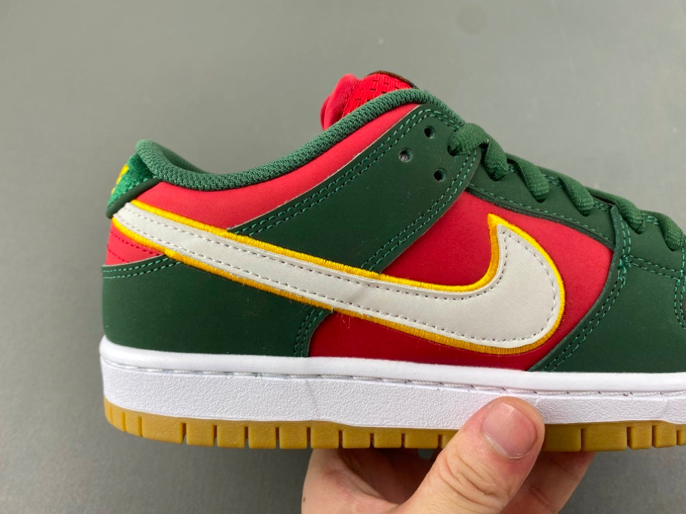 Low Top Sneakers, Red Green Yellow Colorway, Lace Up Design, Casual Gift for Sneaker Fans