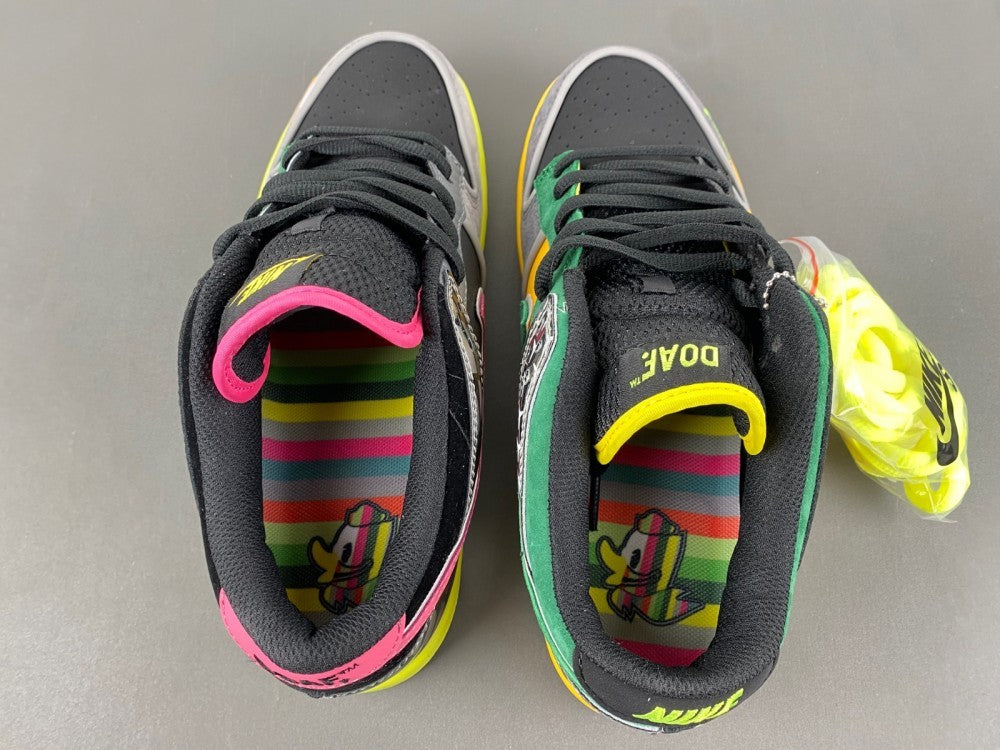 Low Top Sneakers, Black Red Green Pink Colorway, Mismatched Colorway, Lace Up Design, Casual Gift for Sneaker Fans