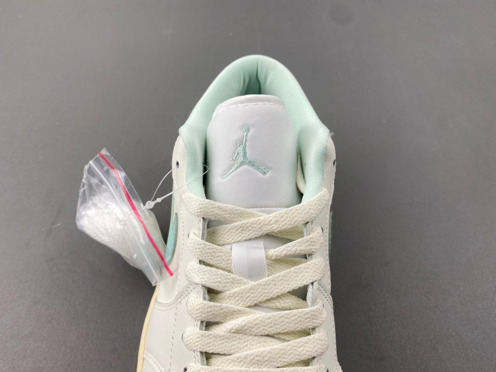 Low Top Sneakers, White Green Colorway, Lace Up Design, Casual Gift for Sneaker Fans