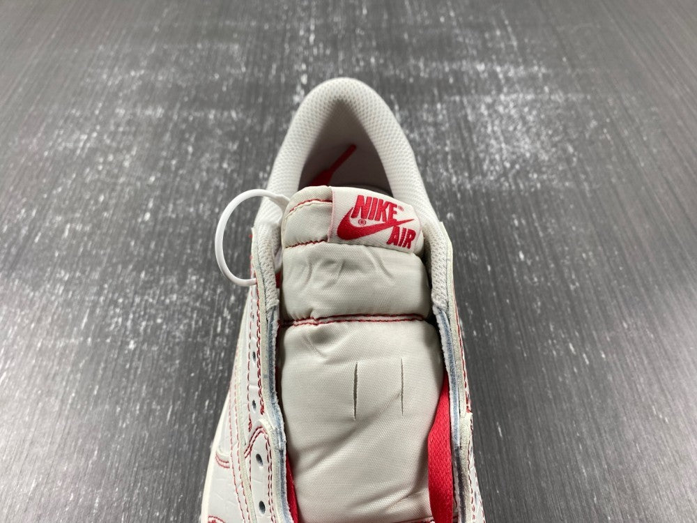 Low Top Sneakers, White Red Colorway, Reverse Hook Design, Lace Up Design, Casual Gift for Sneaker Fans