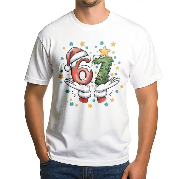 Santa Claus Hands Meme Graphic Tee, 67 Christmas T-Shirt, Humorous Holiday Meme Shirt, Festive Santa Gesture Top, Xmas Gag Pr