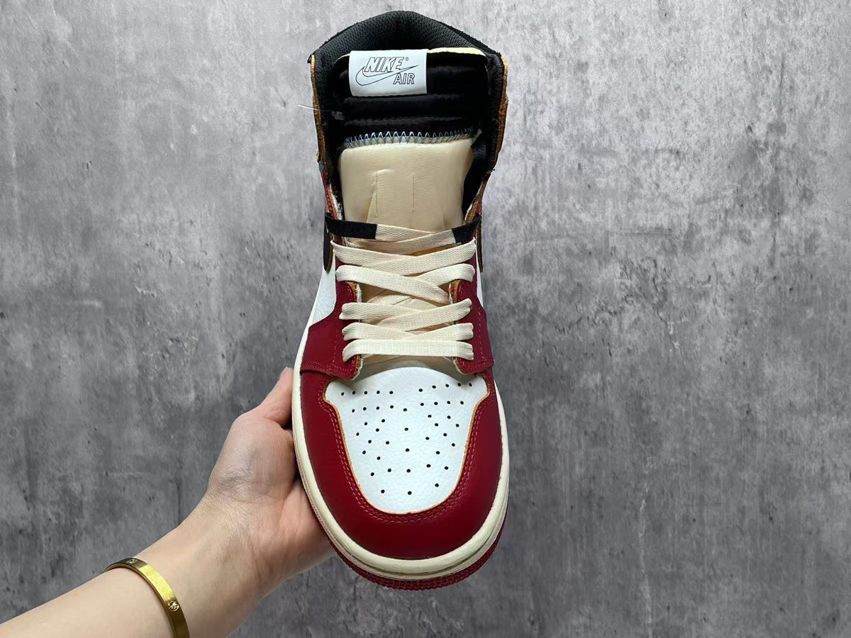 High Top Sneakers, White Red Gray Colorway, Lace Up Design, Casual Gift for Sneaker Fans