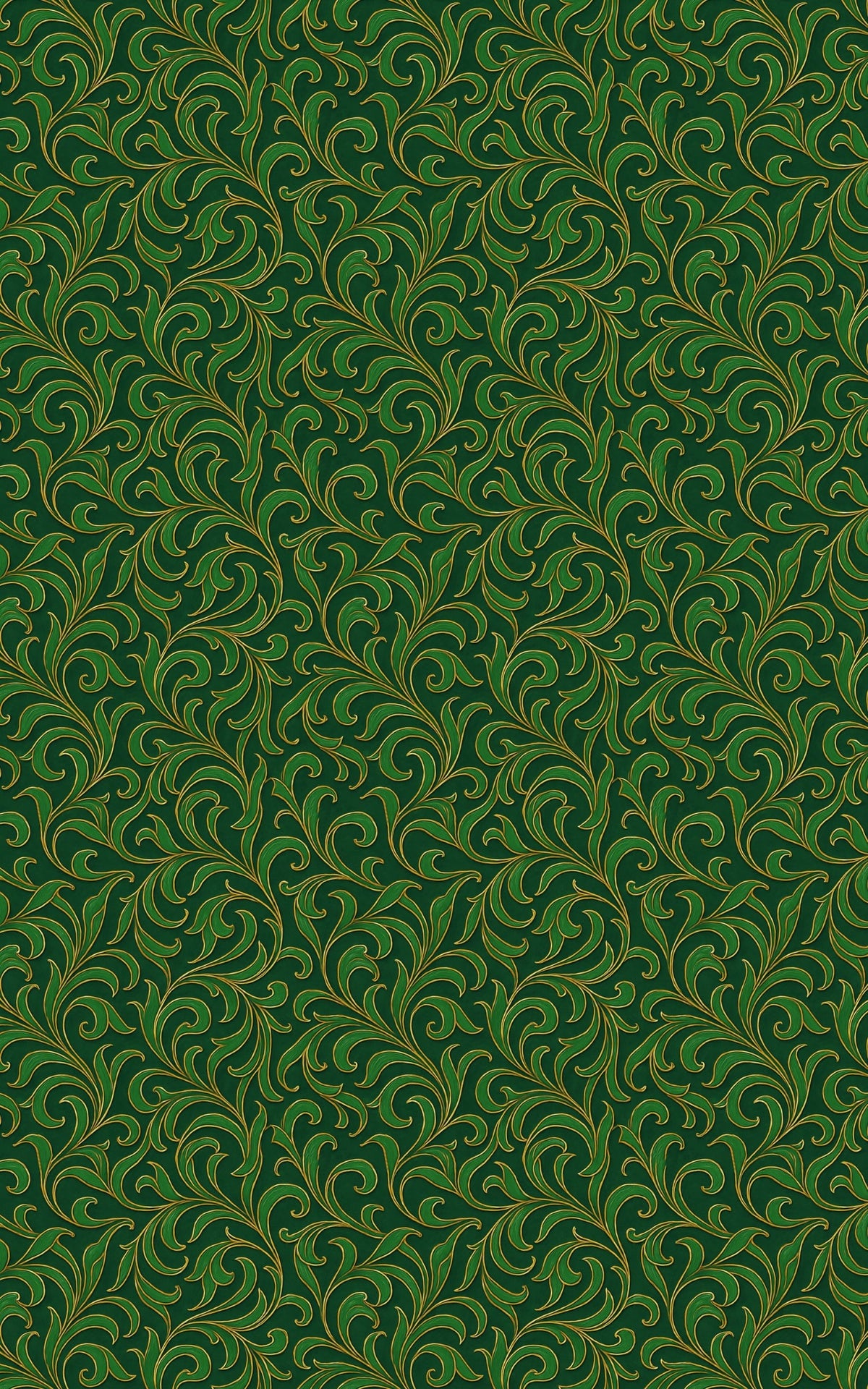 Botanical Scroll Gift Wrap, Verdant Vines Wrapping Paper, Green Foliage Wrapping Paper, Christmas Holiday Present Wrap, Winte