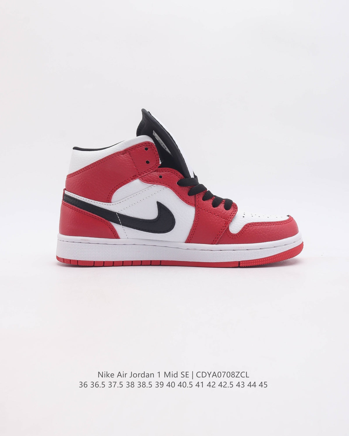 Retro Mid Top Basketball Shoes, Red White Black Colorway, Lace Up Design, Casual Gift for Shoe Lovers