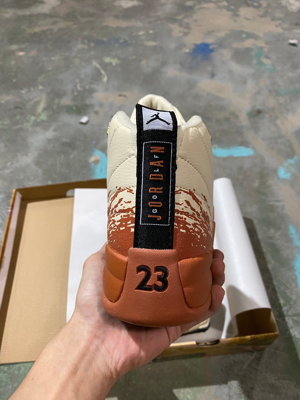 Retro Golf Shoes, Off White Brown Colorway, Lace Up Design, Casual Gift for Shoe Lovers
