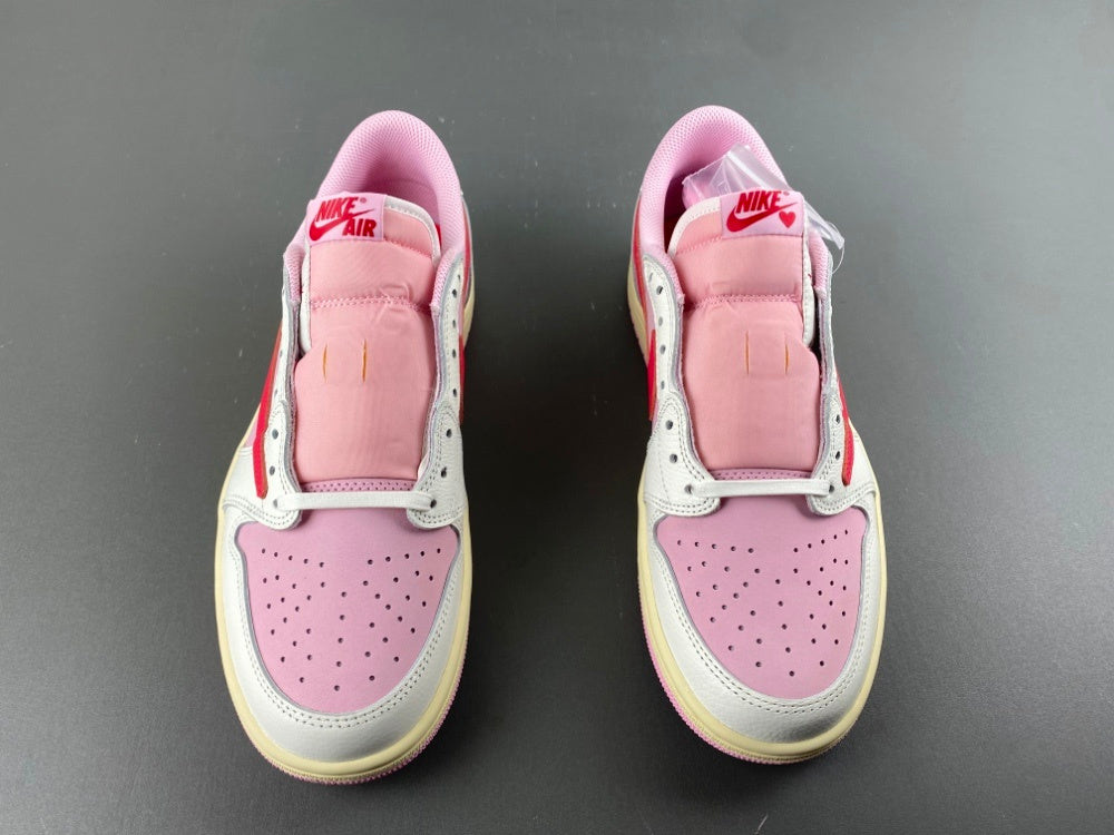 Low Top Sneakers, White Red Pink Colorway, Reverse Hook Design, Lace Up Design, Casual Gift for Sneaker Fans