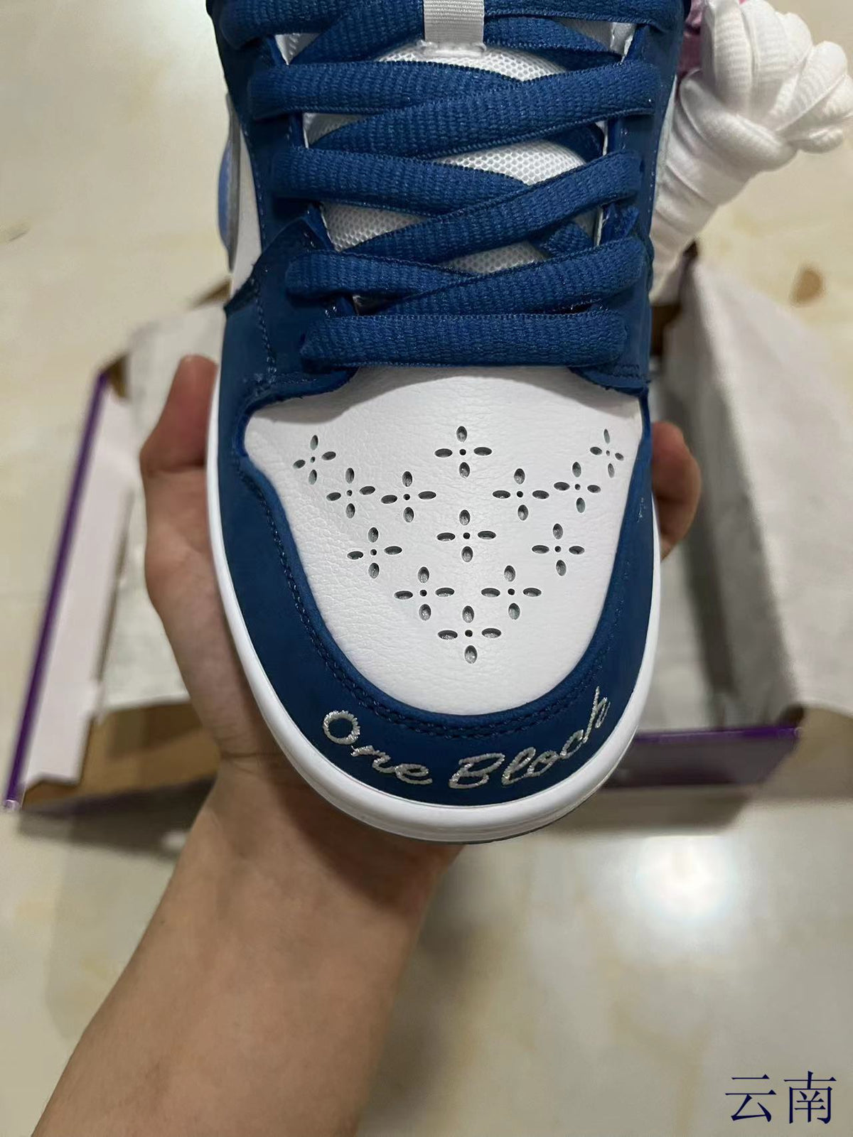 Low Top Sneakers, Blue White Colorway, Lace Up Design, Casual Gift for Sneaker Fans